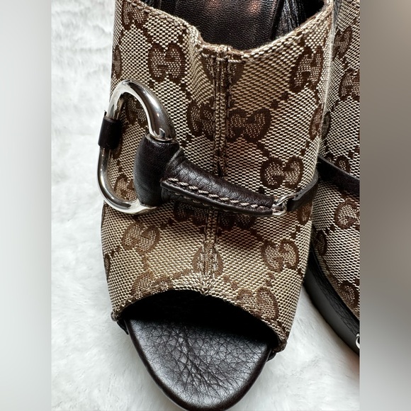 Gucci Women's Brown Monogram Mules - Picture 5 of 17